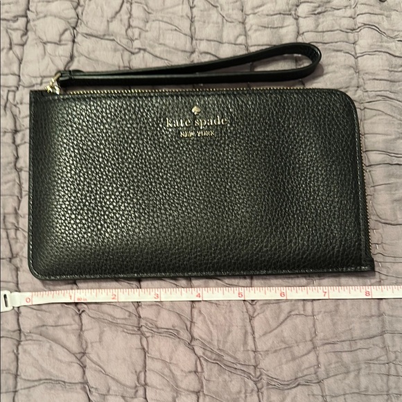 Kate Spade Black Pebbled Leather Wristlet - Picture 8 of 9